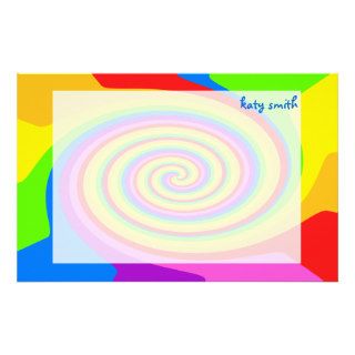 Rainbow Swirl Personalized Stationery