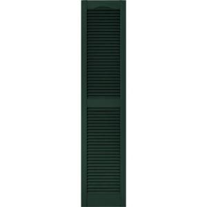 Builders Edge 15 in. x 67 in. Louvered Shutters Pair in #122 Midnight Green 010140067122
