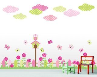 Pretty Pink Patterned Nursery Garden Wall Decals Baby