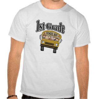 School Bus with Kids 1st Grade T shirt