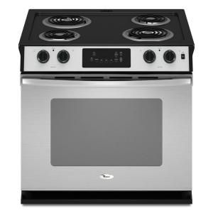 Whirlpool 4.5 cu. ft. Drop In Electric Range with Self Cleaning Oven in Stainless Steel WDE150LVS