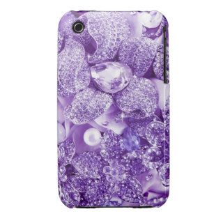 Flower Diamond Bling Bling Violet iPhone 3 Case Mate Cases