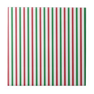 Red, Green, and White Stripes Tiles