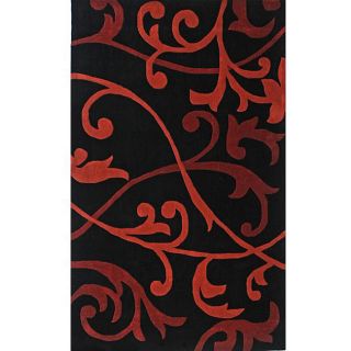 Hand tufted Alexa Pino Collection Scroll Red Rug (5' x 8') Nuloom 5x8   6x9 Rugs