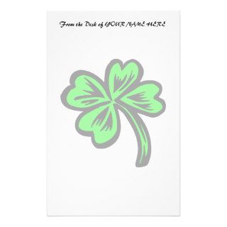 simple four leaf clover st pats green.png stationery paper
