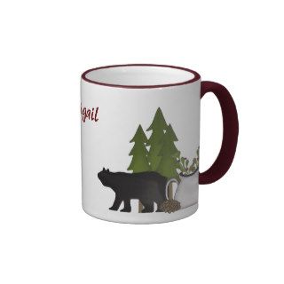 Personalized Mountain Moose and Bear Mug