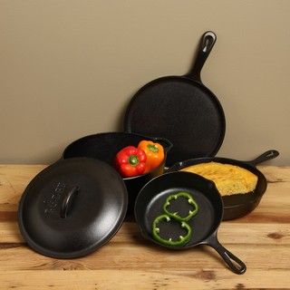 Lodge 5 piece Cast Iron Cookware Set Lodge Manufacturing Cookware Sets
