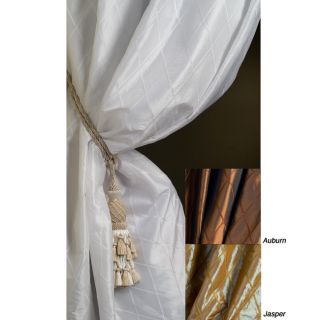 Embroidered Diamond Faux Silk 108 inch Curtain Panel Curtains