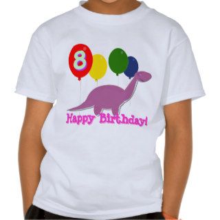 Happy Birthday Dinosaur 8 Years Balloons T Shirt