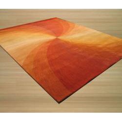 Hand tufted Swirl Red Wool Rug (8'9 x 11'9) EORC 7x9   10x14 Rugs