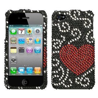 Diamond Snap On Protector Case Cover Curve Heart For Apple iPhone 4 Cell Phones & Accessories