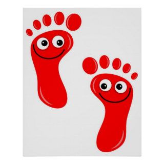 Happy Red Feet Poster