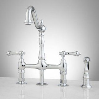 Bellevue Bridge Kitchen Faucet with Brass Sprayer   Touch On Kitchen Sink Faucets  