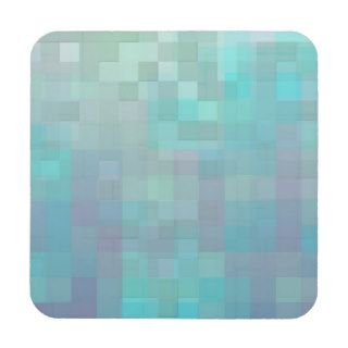 Pastel Mosaic Abstract Art Teal Turquoise Beverage Coasters