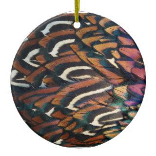 Pheasant feathers christmas tree ornaments