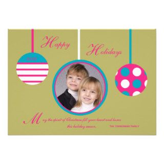 Custom Family Photo Christmas Flat Card   Ornament