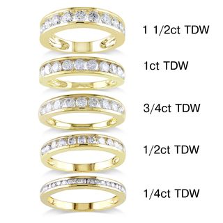 Miadora 14k Yellow Gold 1/4 to 1 1/2ct TDW Diamond Semi Eternity Band (G H, I1 I2) Miadora Women's Wedding Bands
