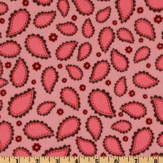 Pretty Paisley Flannel Scalloped Paisleys Pink Fabric
