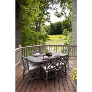 POLYWOOD Chippendale Slate Grey 7 Piece Patio Dining Set PWS121 1 GY