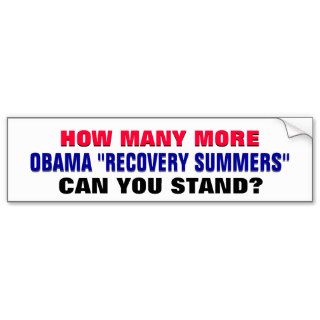 How Many Obama Recovery Summers Can You Stand? Bumper Stickers