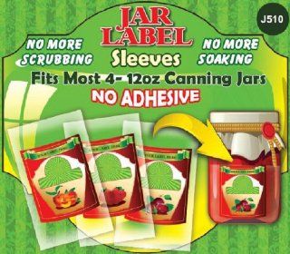 No Adhesive canning jar label sleeves 4 12oz jars Kitchen & Dining