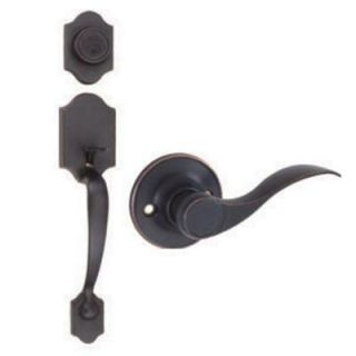 Design House Sussex Oil Rubbed Bronze Handleset with Springdale Lever Interior and Single Cylinder Deadbolt 753921