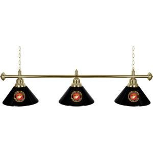 Trademark Global United States Marine Corps 60 in. Three Shade Hanging Billiard Lamp USMC4800 B