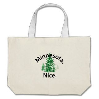 Minnesota Nice.  Period (black text) Canvas Bags