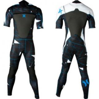Hurley   Fusion 2/2 Chest Zip Mens Full Suit, Size Small, Color Cyan  Athletic Technical Swimsuits  Sports & Outdoors