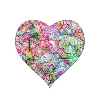 Abstract Girly Neon Rainbow Paisley Sketch Pattern Stickers