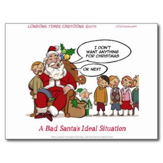 Very Mean Santa Ideal Situation Funny Post Card