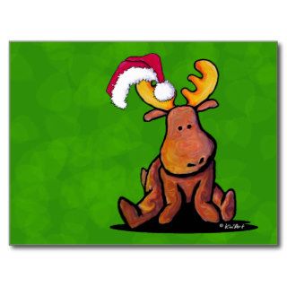 Christmas Moose Postcard