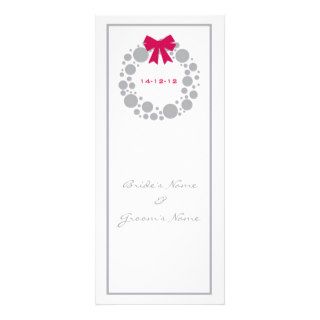 Christmas Wedding   Program/Order of Service Custom Rack Card