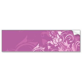 pretty pink swirl floral design bumper stickers