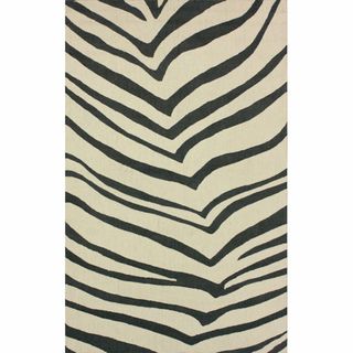 nuLOOM Handmade Zebra Grey Wool Rug Nuloom 7x9   10x14 Rugs