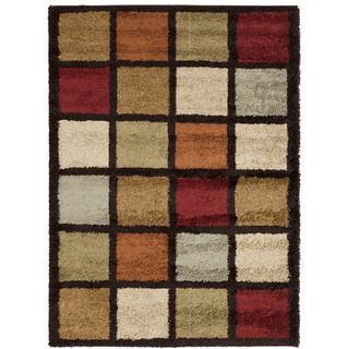 Gela Bronze Geometric Shag Rug (7'10 x 9'10) 7x9   10x14 Rugs