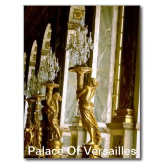 Palace of versailles Hall of mirrors Golden statue Postcards