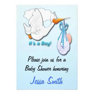 It's a Boy Stork Baby Shower Invitations