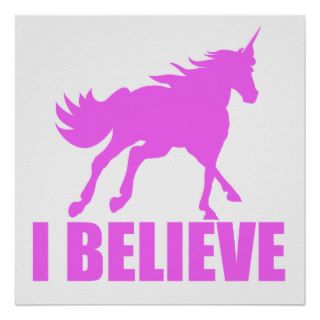 Pink Unicorn I Believe Print