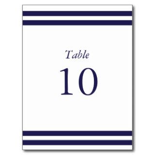 Nautical Navy Table Numbers Postcard
