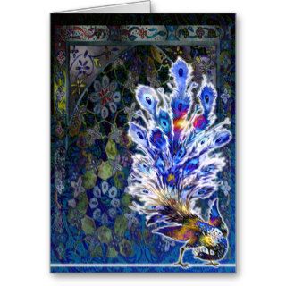 Blue Peacock Card