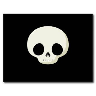 Simple Cartoon Skull Post Card