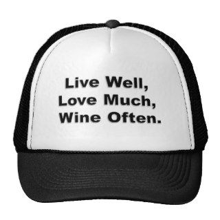 Live Well, Love Much, Wine Often. Mesh Hats