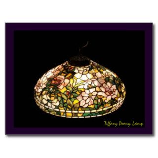 Tiffany Peony Lamp American Art Postcards