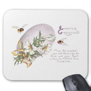 Easter Lilies, Bees & Easter Egg Mousepads