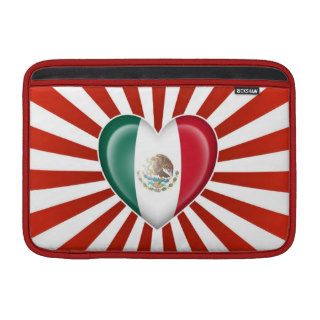 Mexican Heart Flag with Star Burst MacBook Air Sleeve