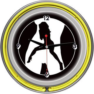 Shadow Babes C Series Clock w/ Two Neon Rings Yellow Trademark Games Billiard Accessories