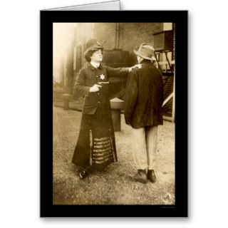 Policewoman Making an Arrest 1909 Greeting Card