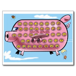Flying Pig Airlines Post Card