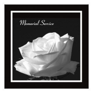 Memorial Service Beautiful Rose Invitation
